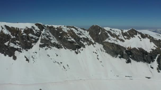 Amazing Aerial Snow Covered Mountain Ridge — стоковое видео