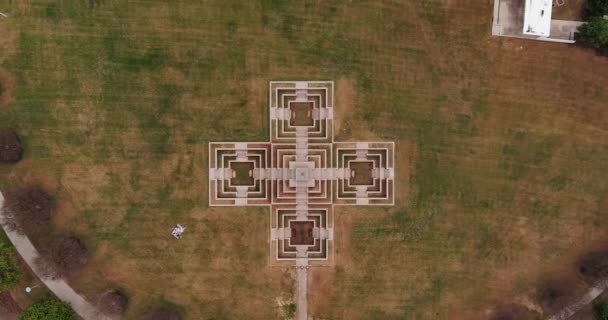 Bird Eye View Houston Police Department Memorial Monument — Video Stock