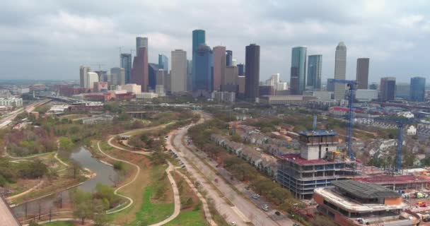 Aerial View Houston Cityscape Surrounding Area — Stock video