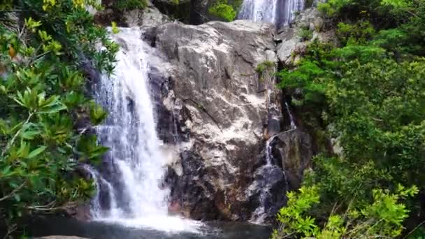 Pristine Waterfall Cascade Tropical Jungle Ninh Thuan Vietnam — Wideo stockowe