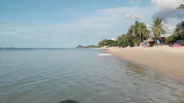 Calm Serene Beach Koh Samui Thailand Tourist Covid Corona — Stock video