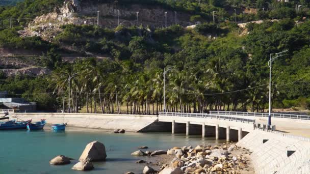 Прибрежная Автомагистраль Мост Заливе Виньхи Вьетнам — стоковое видео