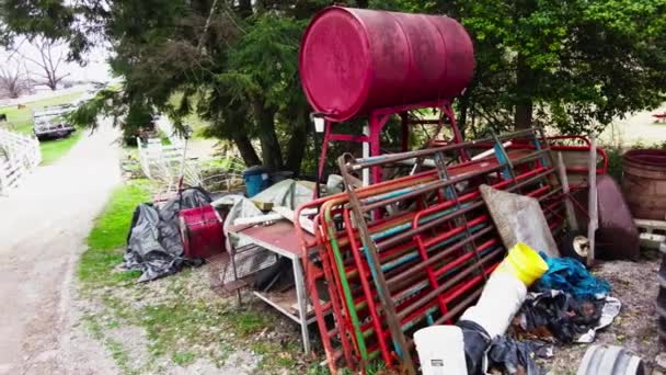 Fuel Gas Tank Other Farm Equipment Farm Tree — Stock videók