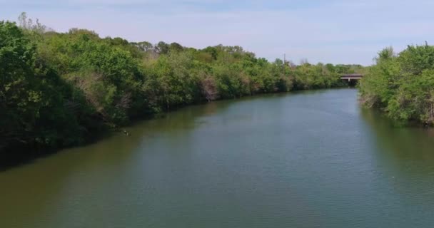 Aerial View Buffalo Bayou Houston Texas — 图库视频影像