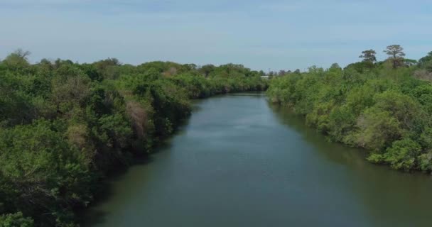 Aerial View Buffalo Bayou Houston Texas — 图库视频影像