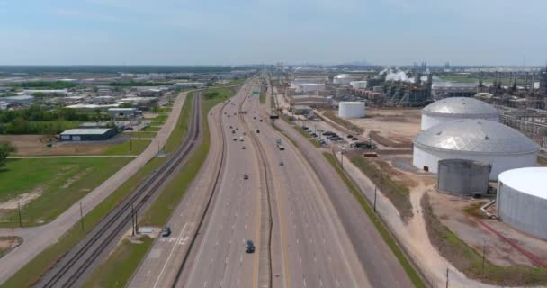 Aerial View Refinery Plant Houston Texas — Stok video