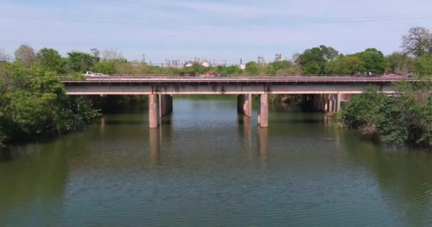 Aerial View Buffalo Bayou Houston Texas — Stock Video