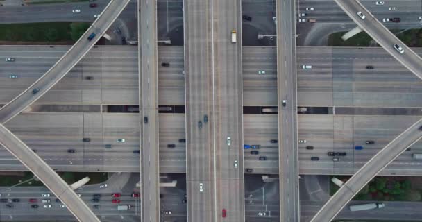 Birds Eye View Cars Freeway Houston Texas — Vídeo de Stock