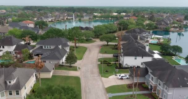 Aerial View Affluent Homes Houston Texas — Stockvideo