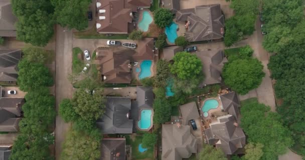 Aerial View Affluent Homes Houston Texas — Stockvideo