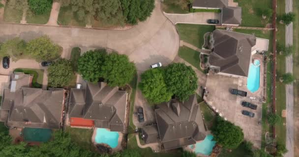 Aerial View Affluent Homes Houston Texas — Stockvideo