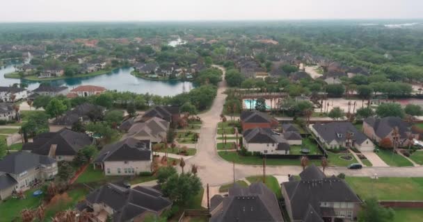 Aerial View Affluent Homes Houston Texas — Stockvideo