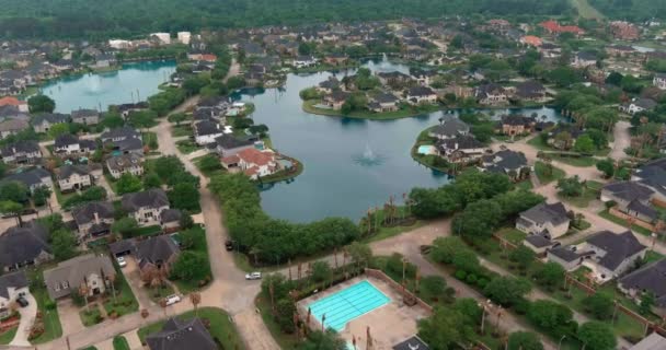 Aerial View Affluent Homes Houston Texas — Stock video