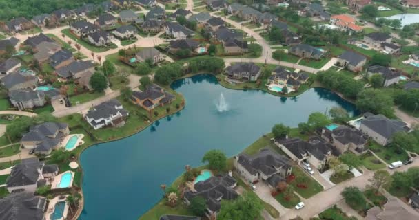 Aerial View Affluent Homes Houston Texas — Stock video