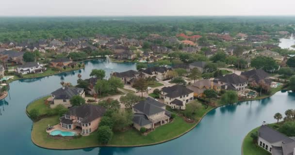 Aerial View Affluent Homes Houston Texas — Stockvideo