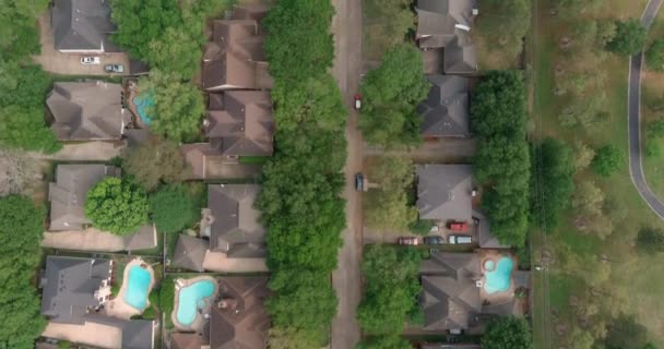 Aerial View Affluent Homes Houston Texas — Stock Video