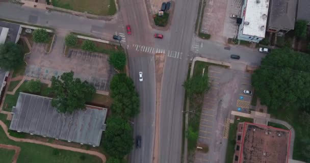 Aerial Cars Driving City Street Houston Texas — Vídeo de stock