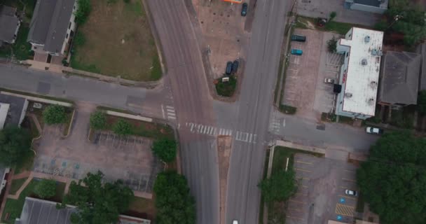Aerial Cars Driving City Street Houston Texas — ストック動画