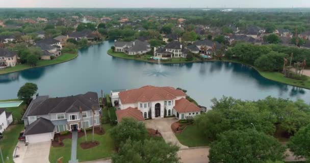 Aerial Affluent Homes Houston Texas — Stockvideo