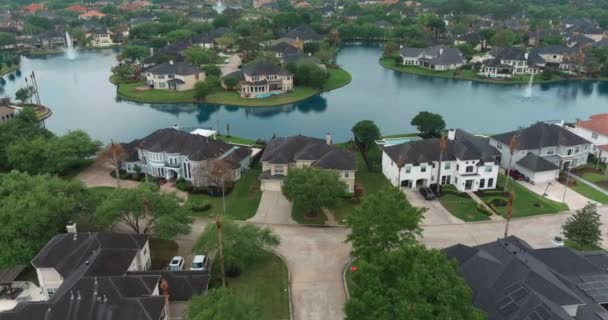 Aerial Affluent Homes Houston Texas — Vídeo de Stock