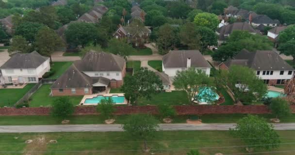 Aerial Affluent Homes Houston Texas — Stock video