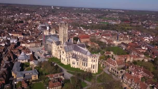 Aerial Shot Canterbury Cathedral Canterbury Kent — ストック動画