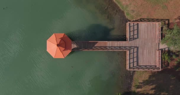 Birds Eye View Canopy Lake Water — Vídeo de Stock