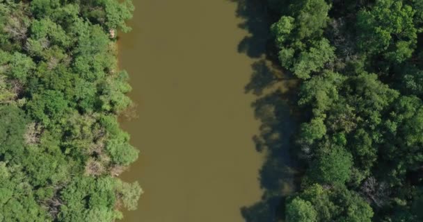 Aerial Large Lake Houston Located Lake Houston Dam — Stockvideo