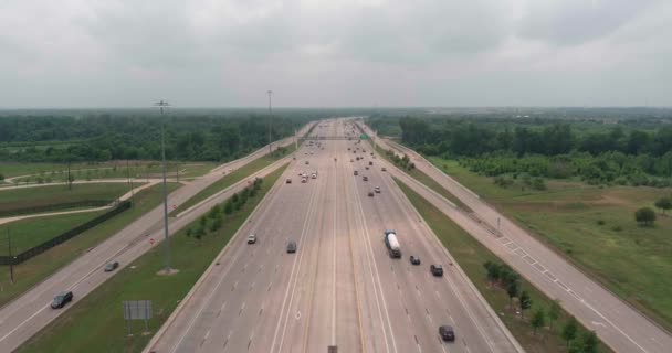 Establishing Aerial Shot Cars South Sugarland Texas Just Houston — 비디오