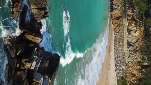 Vertical Format Binh Hung Beach Vietnam — Stock Video