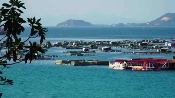 Binh Hung Fishing Village Floating Sea Water Vietnam — Wideo stockowe