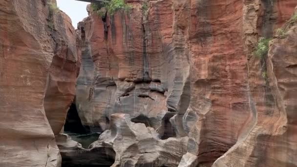 Съемки Беспилотника Aerial Bourke Luck Potholes Canyon Высеченные Столетиями Водного — стоковое видео