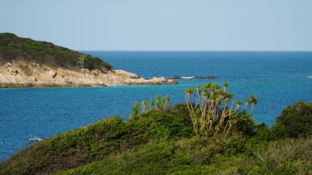 Pristine Paradise Island Wild Shore Azure Sea Scenery Binh Hung — Video Stock
