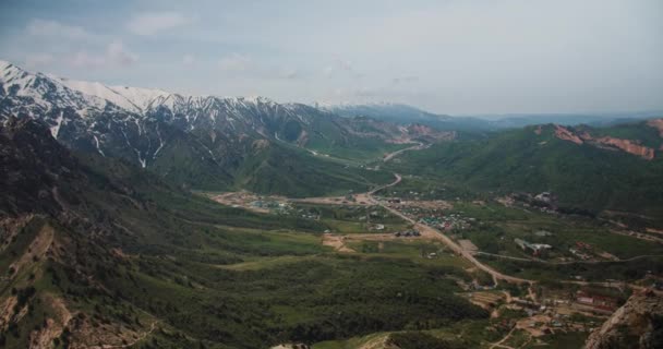 Большой Чимган Вид Горы Чимганской Долины Узбекистан Центральная Азия — стоковое видео