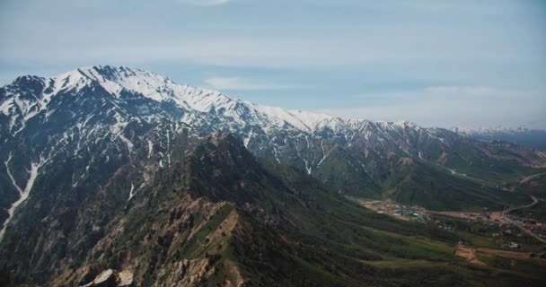Μεγάλος Τσίγκαν Βουνό Άποψη Της Κοιλάδας Chimgan Ουζμπεκιστάν Κεντρική Ασία — Αρχείο Βίντεο