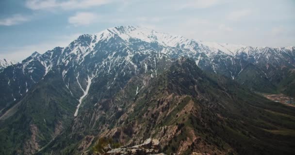 Big Chimgan Mountains View Chimgan Valley Uzbekistan Central Asia — Vídeo de Stock