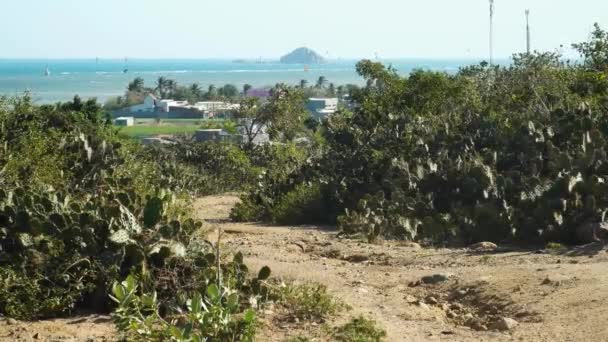 Beautiful Landscape Hoa Lagoon Phan Rang People Kitesurfing Horizon — 图库视频影像