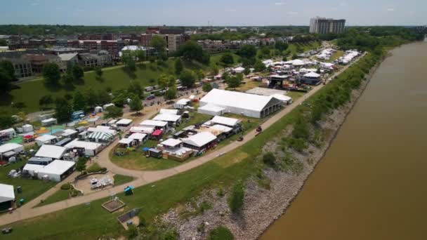 Aerial View Memphis May Bbq Festival Downtown Memphis Tennessee — Stock video