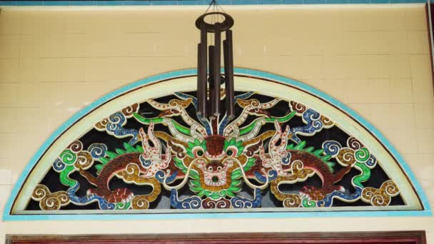 Windchime Hanging Front Buddhist Temple Decoration Static View — 图库视频影像