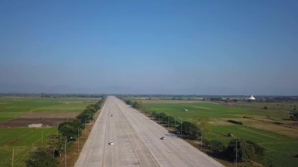 Empty Super Highway Myanmar Countryside Naypyidaw Myanmar Capital City — Stok video