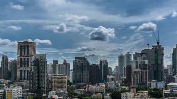 Time Lapse Clear Blue Sky Clouds Moving Beautiful Bangkok City — Stockvideo