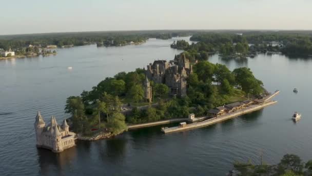 Castelo Boldt Baía Alexandria Região Das Milhares Ilhas Rio São — Vídeo de Stock