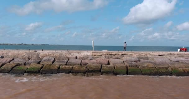 Establishing Aerial Shot Surfside Beach Trail Lake Jackson Texas Gulf — 비디오