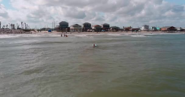 Aerial Surfside Beach Lake Jackson Texas Gulf Mexico — Vídeos de Stock