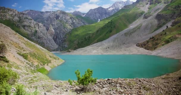 Lake Mountains Uzbekistan Central Asia Tian Shan Mountains Lake Badak — стокове відео