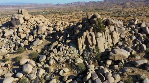 Lento Disparo Dron Garths Boulder Gardens Desierto Con Vistas Increíbles — Vídeo de stock