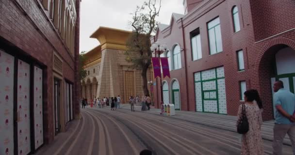 Byggnader Den Nya Offentliga Parken Sagostil Tasjkent Uzbekistan Magiska Staden — Stockvideo