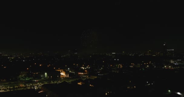 Aerial Houston 4Th July Fireworks Night — Vídeo de Stock