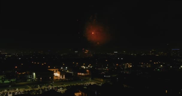 Aerial Houston 4Th July Fireworks Night — Stockvideo