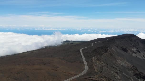 High Altitude Road Crater Haleakala Volcano Summit Maui Island Hawaii — Vídeos de Stock